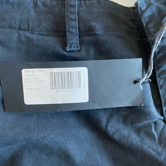 Nili Lotan Pants Womens Dark Navy French military Cropped zipper NWT - Picture 9 of 10